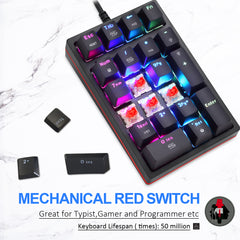 Motospeed K24 Black Wired Mechanical numeric RGB gaming Keypad