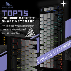 Darmoshark TOP75 Trio-mode  Kailh Magnetic Switch RGB gaming Keyboard With Top Mount structure & TFT display