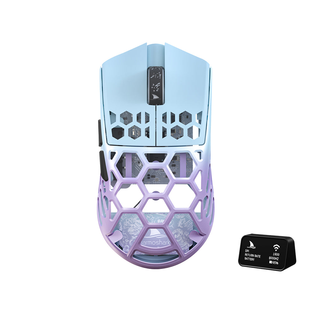 DARMOSHARK M2 DAERO 8K ゲーミングマウス 本体 パープル Darmoshark M2 PRO Daero Trio-mode Light-weight Full Magnesium Alloy 8K