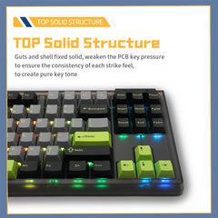 Darmoshark TOP87 Trio-mode Mechanical  RGB gaming Keyboard With Top Mount structure