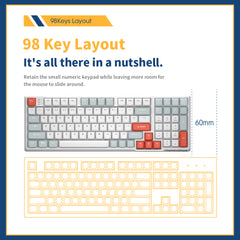 Darmoshark K7 Pro Trio-mode Mechanical Gateron switch  RGB gaming  Keyboard  & Aluminum alloy bottom