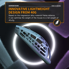 Darmoshark  M2 PRO Daero  Trio-mode Light-weight  Full Magnesium Alloy  8K Polling rate Gaming Mouse