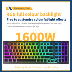 Darmoshark K7 Pro Trio-mode Mechanical Gateron switch  RGB gaming  Keyboard  & Aluminum alloy bottom