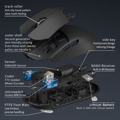 Darmoshark  M3V2 KIRAN Trio-mode Light-weight 8K Polling rate Gaming Mouse