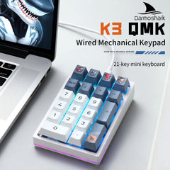 Darmoshark K3 QMK Wired Mechanical numeric QMK RGB gaming  Keypad