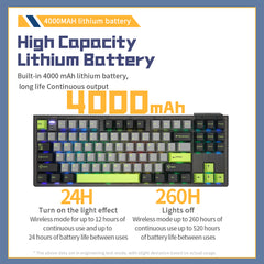 Darmoshark TOP87 Trio-mode Mechanical  RGB gaming Keyboard With Top Mount structure