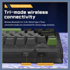 Darmoshark TOP87 Trio-mode Mechanical  RGB gaming Keyboard With Top Mount structure