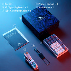 Darmoshark K3 QMK Wired Mechanical numeric QMK RGB gaming  Keypad